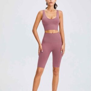 Legging d'entraînement taille haute bordeaux Ruxi fr554