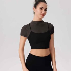 Legging d'entraînement taille haute noir pour femme Ruxi