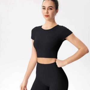 Legging froissé taille haute avec poches Ruxi fr505