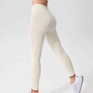 Legging sans couture taille haute avec dos froncé Ruxi